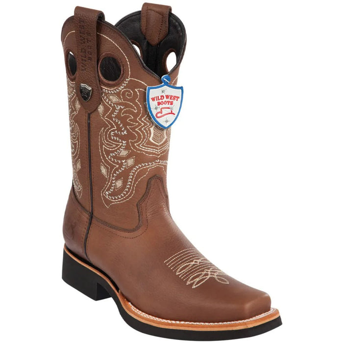 Botas Vaqueras de Cuero Grisly Horma Rodeo Cuadrada WW - 6