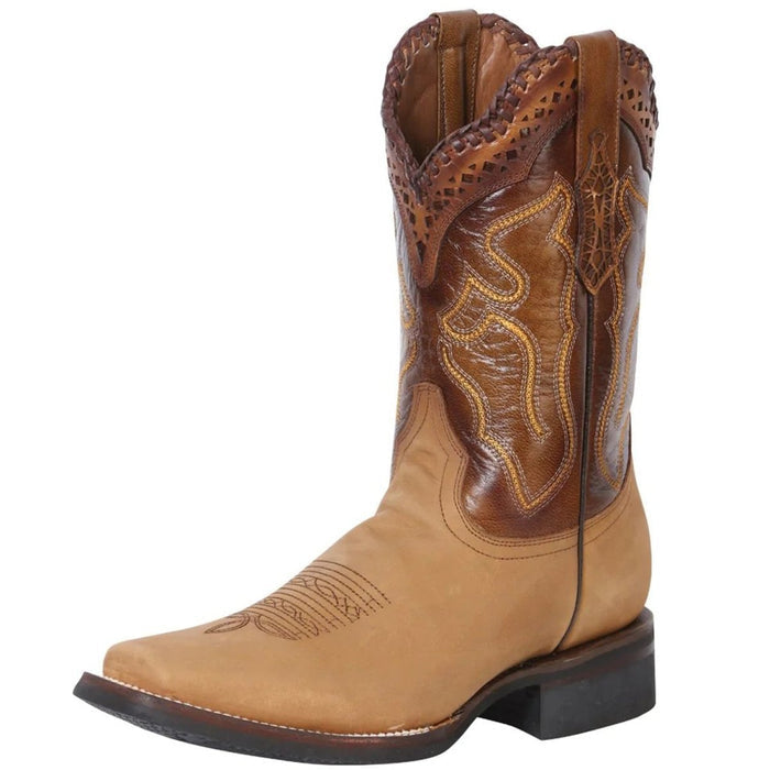 Botas Vaqueras de Cuero Horma Rodeo Color Arena (Oryx) GEN - 6