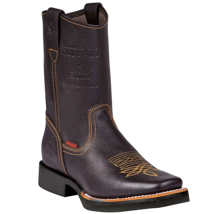 Botas Vaqueras de Cuero Horma Rodeo Color Cafe GEN - 6