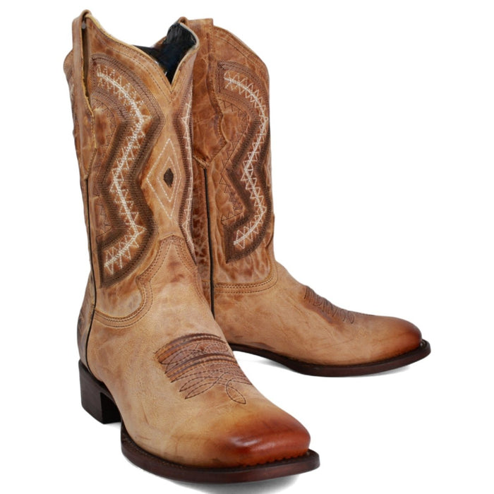 Botas Vaqueras de Cuero Napa Original Horma Rodeo Color Miel WD - 6