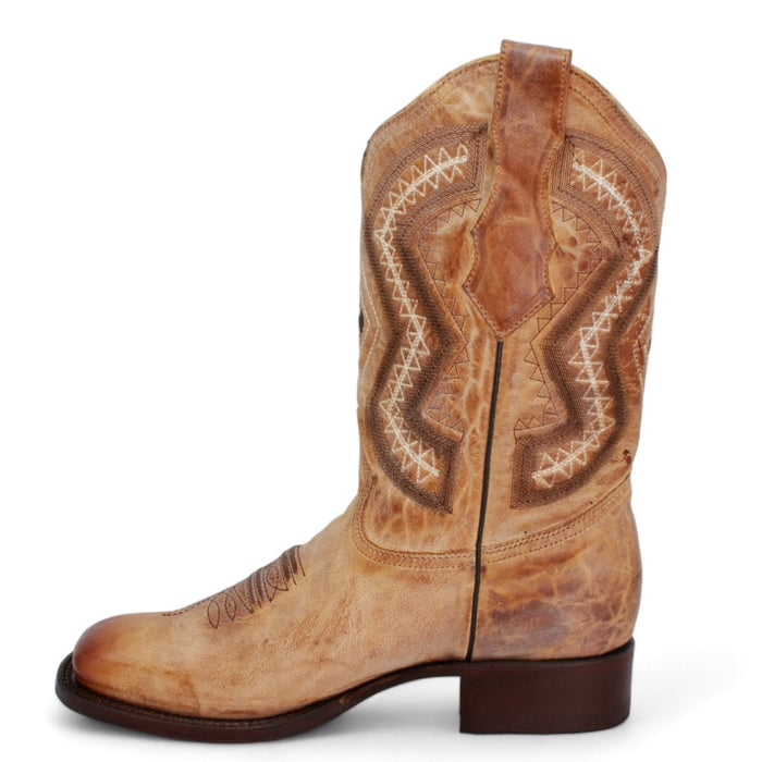 Botas Vaqueras de Cuero Napa Original Horma Rodeo Color Miel WD - 6