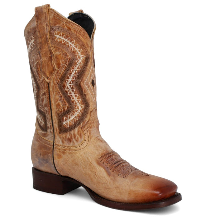 Botas Vaqueras de Cuero Napa Original Horma Rodeo Color Miel WD - 6