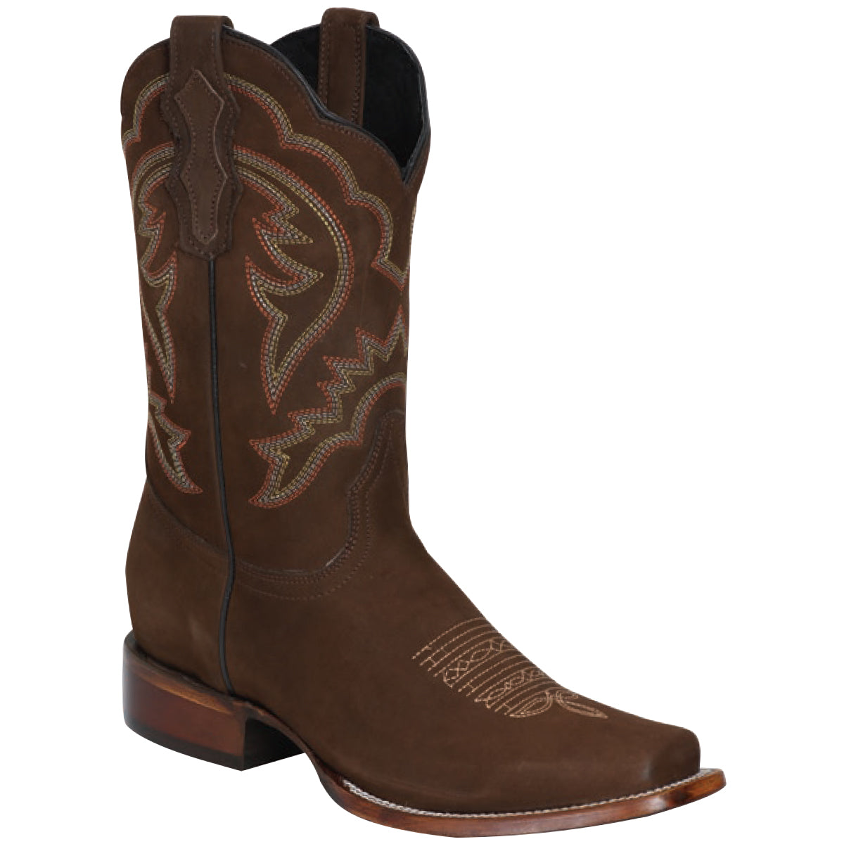 Cinnamon Brown Square Toe Cowboy Boots - EE