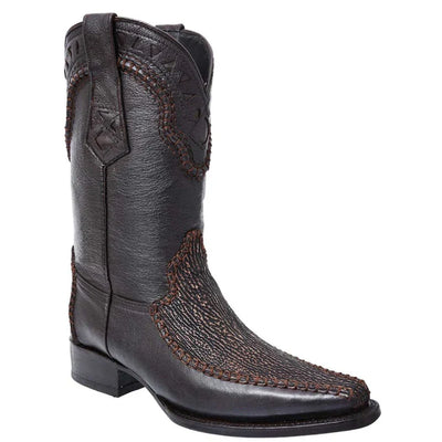 Mens White Diamond Boot Men's Brown Shark Skin Cowboy Boots Narrow Square Toe