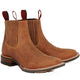 Tanner Mark Men's Van Zandt Print Ostrich Square Toe Boots Cognac