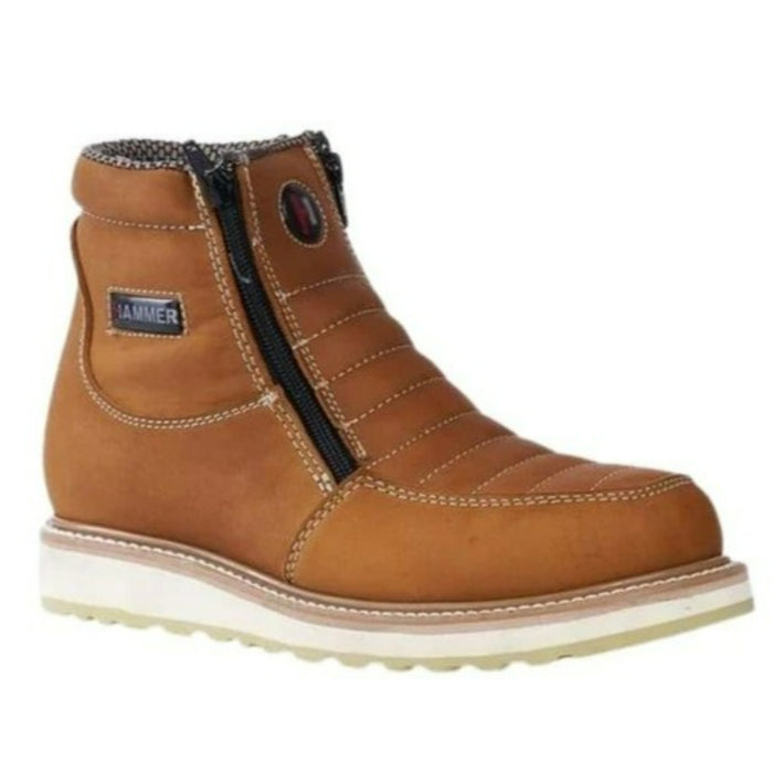 Botines de Trabajo Hammer con Doble Zipper Suela Doble Densidad Color Habana - 6