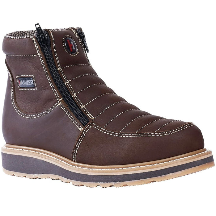 Botines de Trabajo Hammer Doble Zipper Suela Doble Densidad Color Cafe - 6