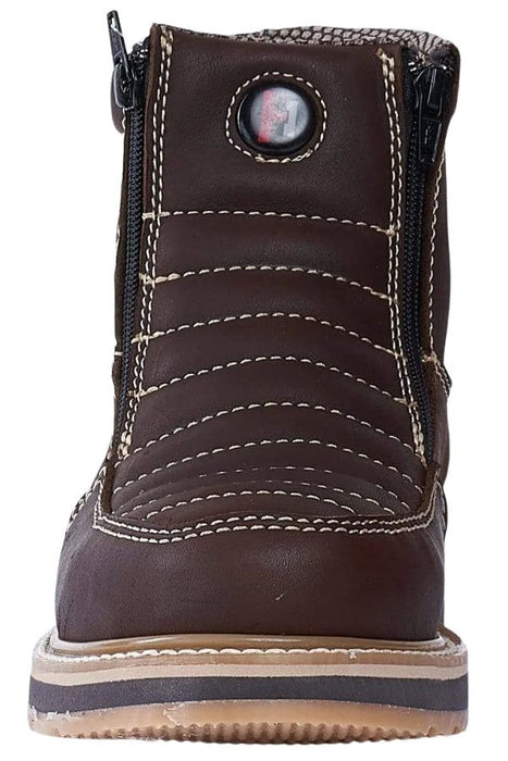 Botines de Trabajo Hammer Doble Zipper Suela Doble Densidad Color Cafe - 6
