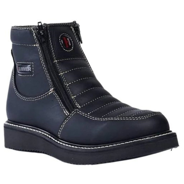Botines de Trabajo Hammer Doble Zipper Suela Doble Densidad Color Negro - 6