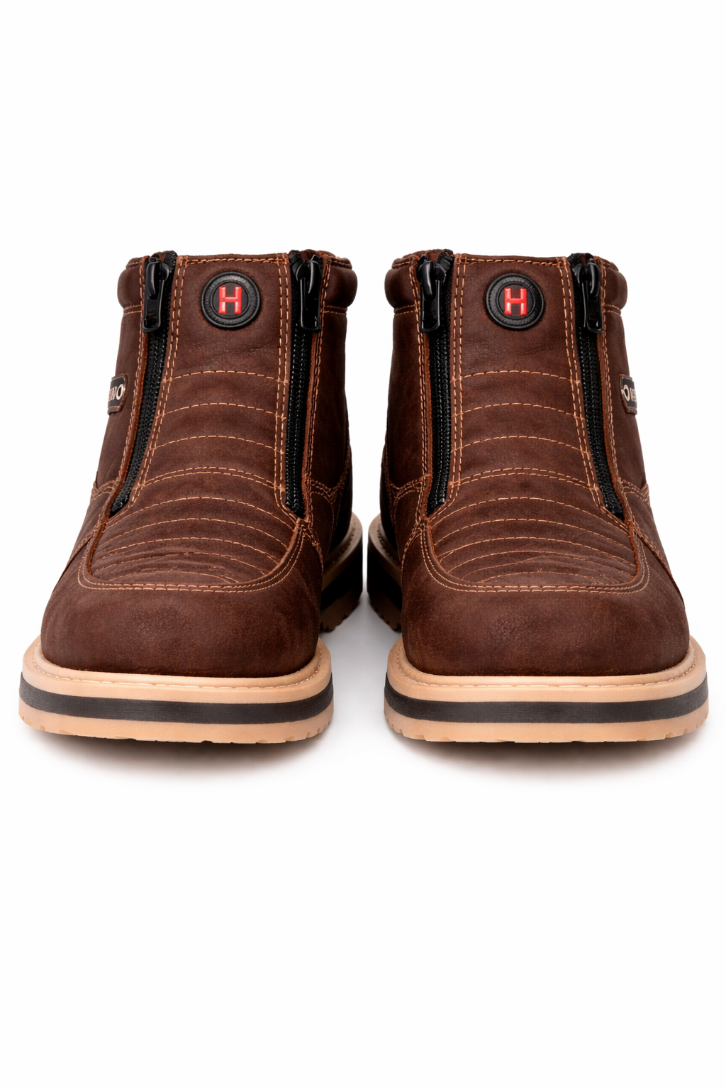 Botines de Trabajo Hammer Doble Zipper Suela Doble Densidad Color Cafe - 6