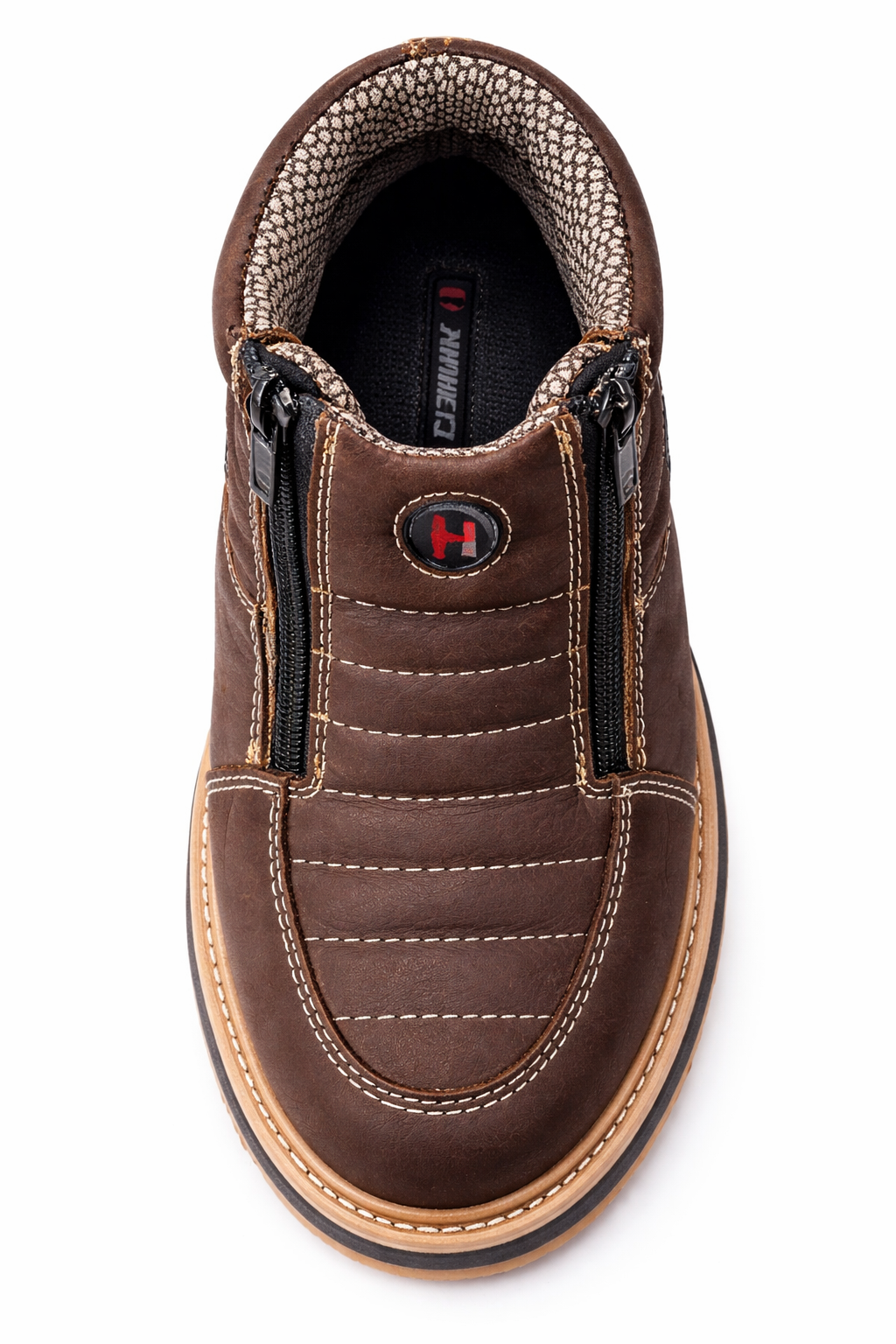 Botines de Trabajo Hammer Doble Zipper Suela Doble Densidad Color Cafe - 6