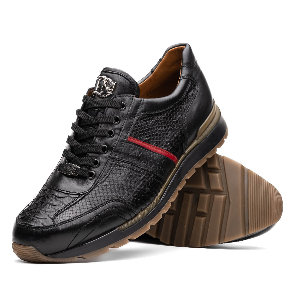 Marco Di Milano Brescia Black Python & Calfskin Sneakers - 9