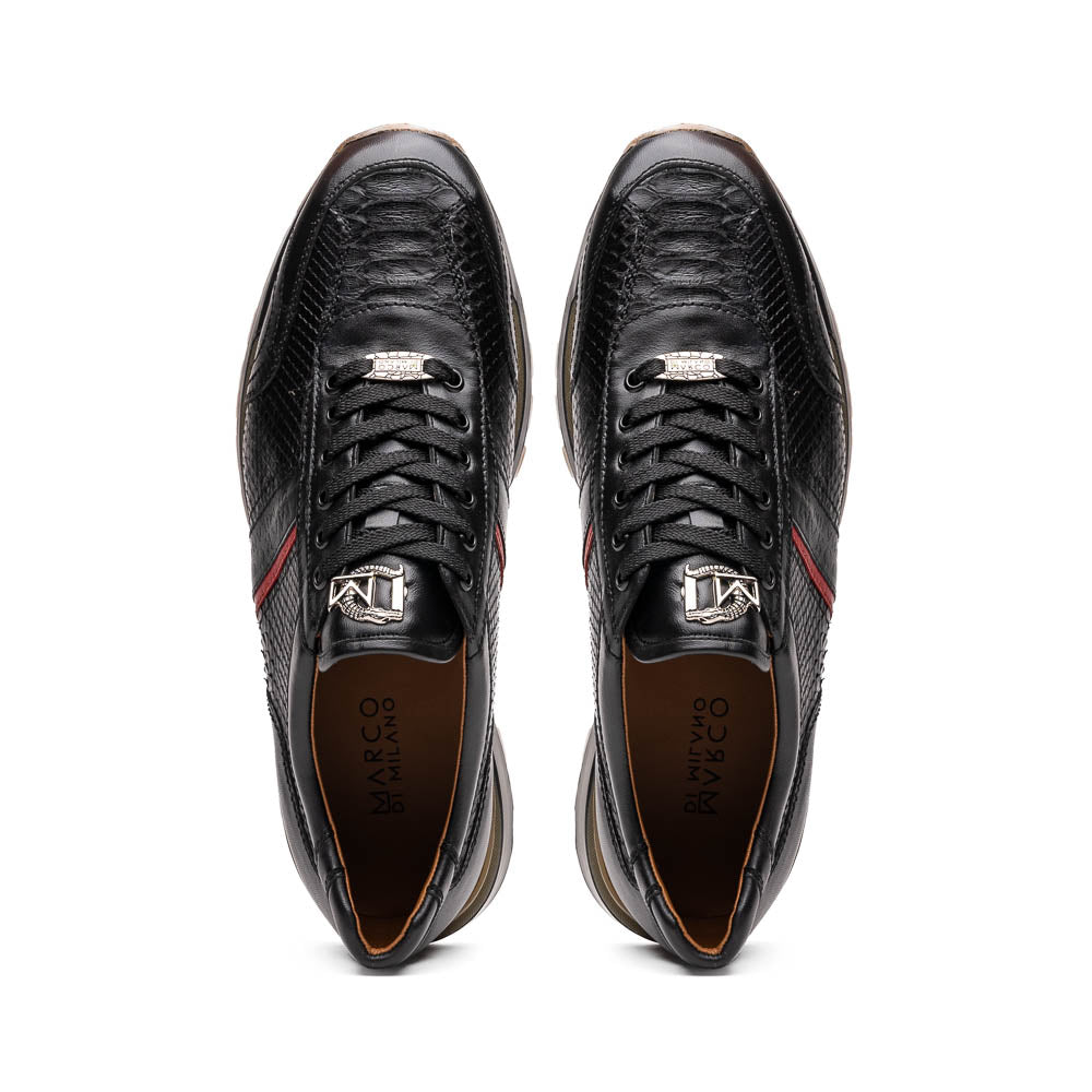 Marco Di Milano Brescia Black Python & Calfskin Sneakers - 9