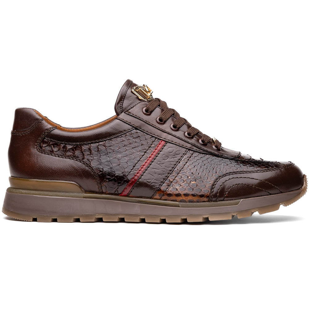 Marco Di Milano Brescia Yellow Brown Python & Calfskin Sneakers - 11.5