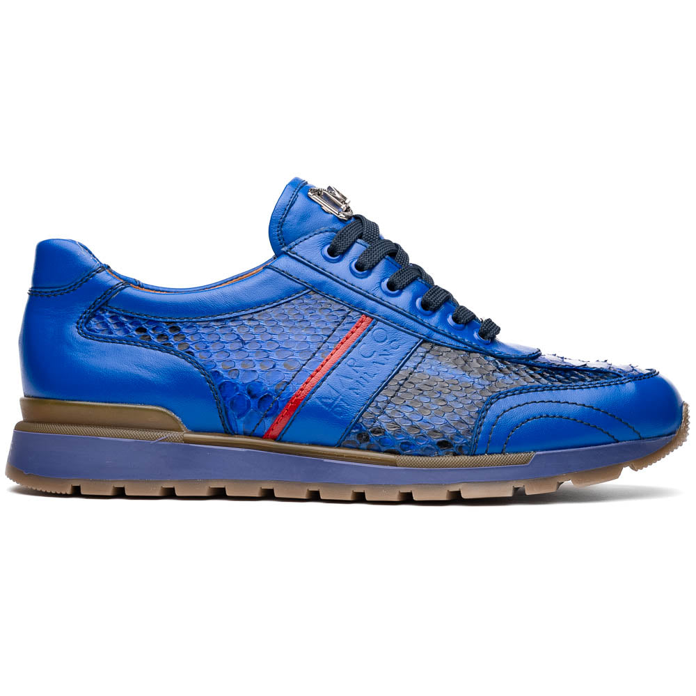 Marco Di Milano Brescia Electric Blue Python & Calfskin Sneakers - 10
