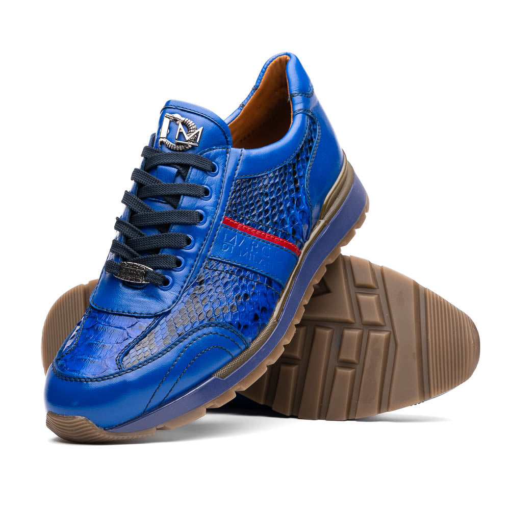 Marco Di Milano Brescia Electric Blue Python & Calfskin Sneakers - 10