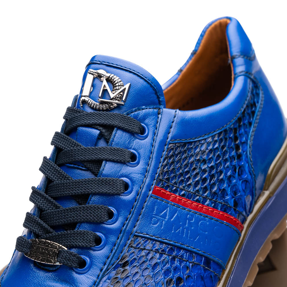 Marco Di Milano Brescia Electric Blue Python & Calfskin Sneakers - 10