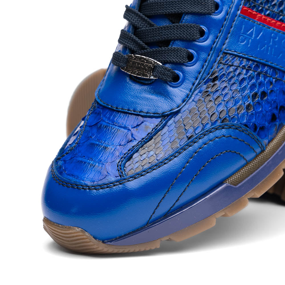 Marco Di Milano Brescia Electric Blue Python & Calfskin Sneakers - 10