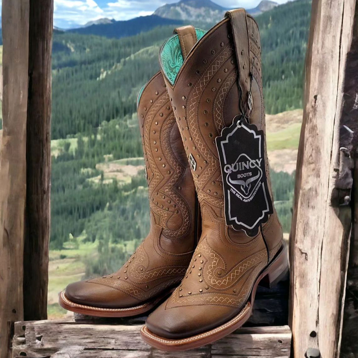 Ranchera Bronce Cowgirl Boots Square Toe - Bronce