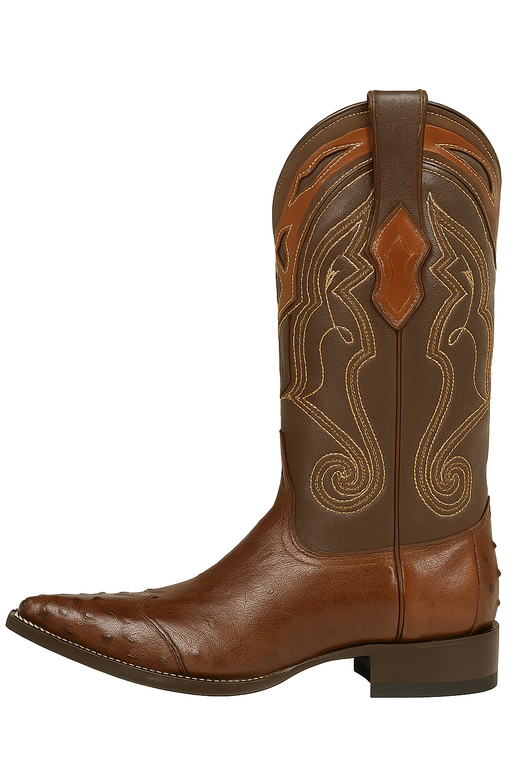 Men's Wild West Smooth Ostrich Skin 3X Toe Boots 29504-B - 6