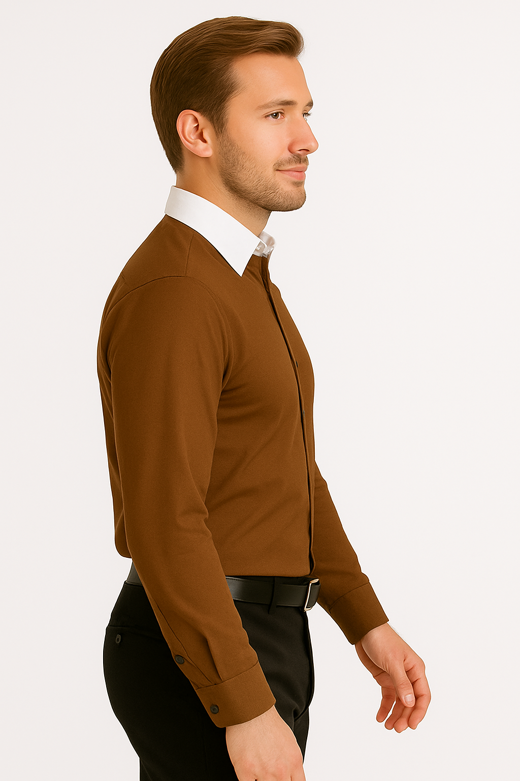 Classic Stylish Fashionable -White Collar Two Toned Contrast white collars Multi-color Men's Dress Shirt