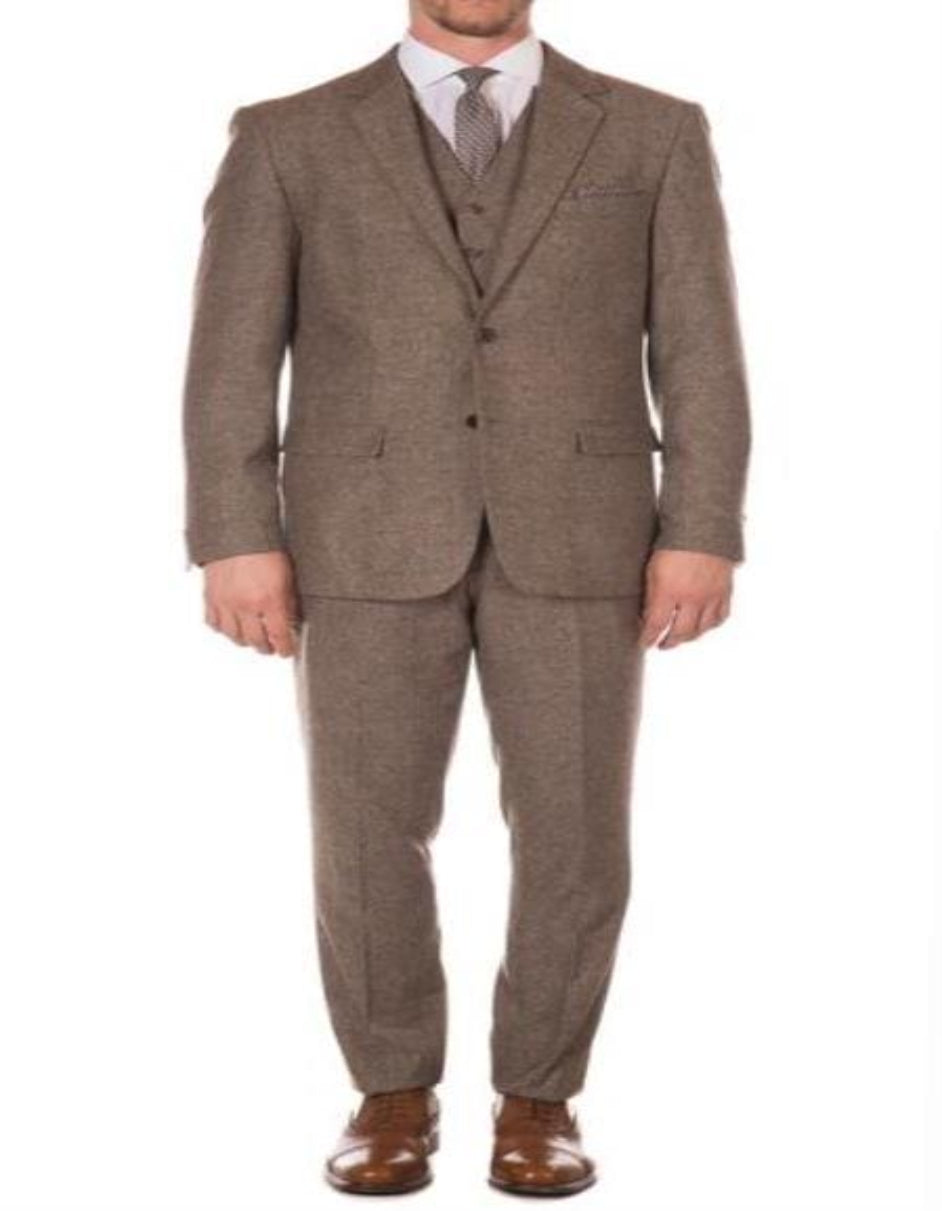 Two Button Brown Groomsmen Suits - Brown