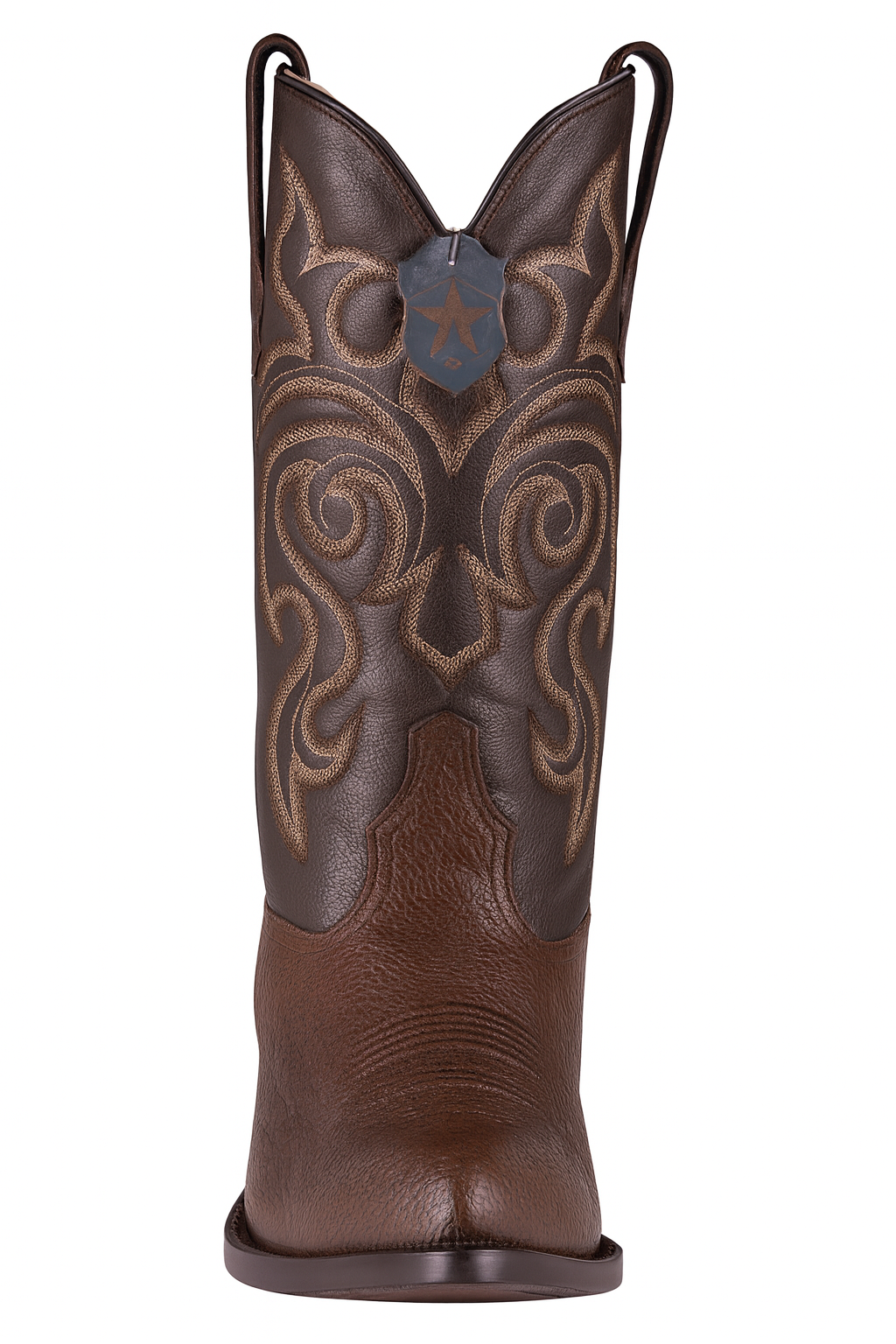 Brown Sharkskin Cowboy Boots J-Toe - EE