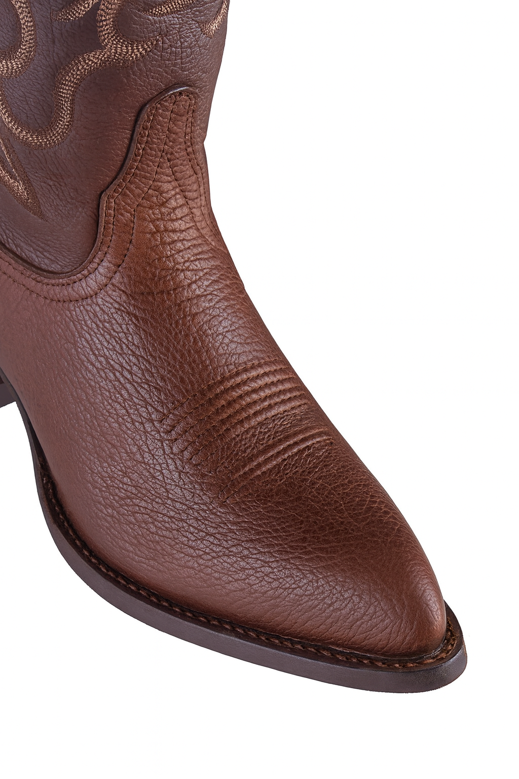 Brown Sharkskin Cowboy Boots J-Toe - EE