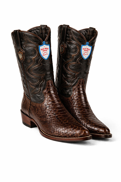 Men's Wild West Python Skin J Toe Boots 29957-New Designer Collection