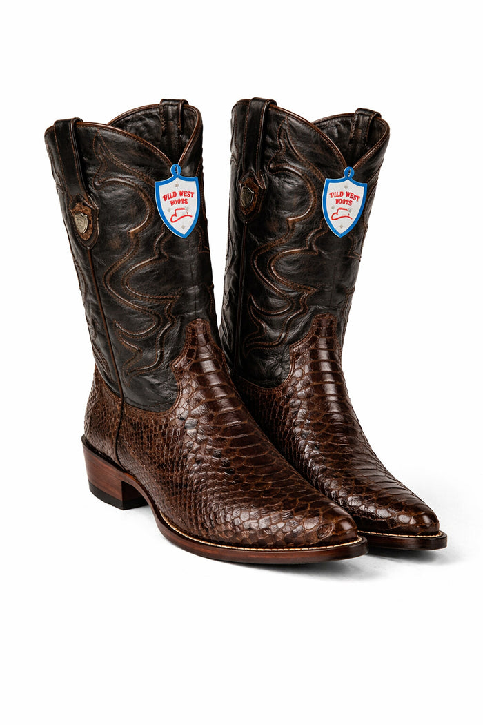 Men's Wild West Python Skin J Toe Boots 29957-New Designer Collection
