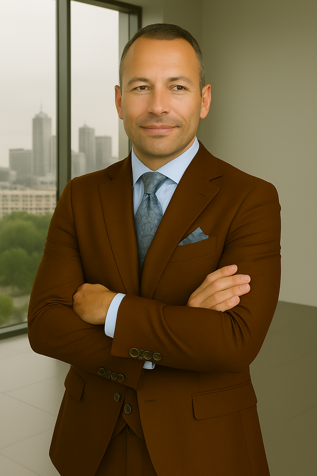 Wool Suit - Italian Made Business Suit by Statement Men's 3 Piece 100% Wool Fashion Suit - Bold Colors - 38R