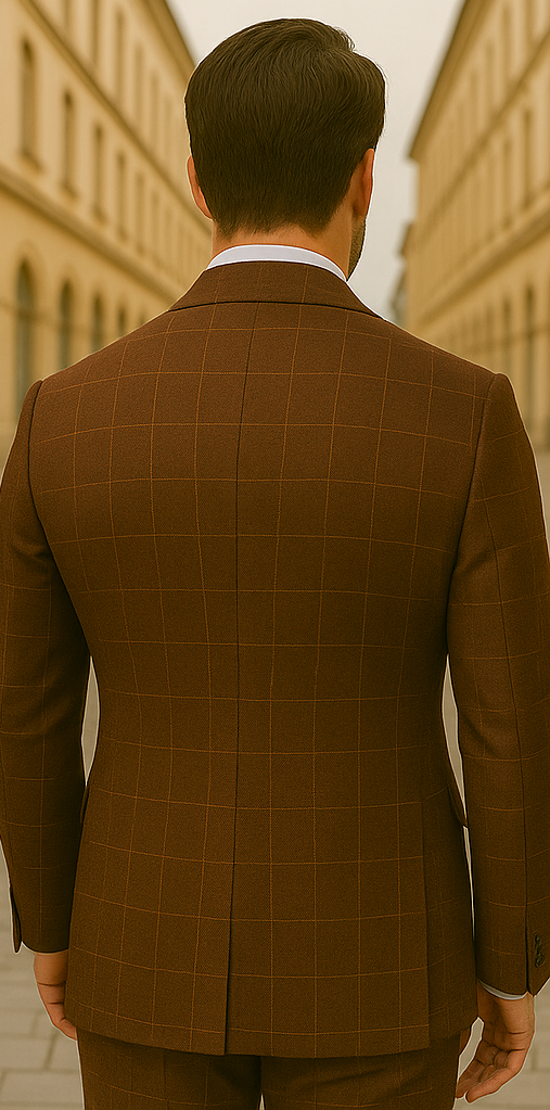Wool Suit - Italian Made Business Suit by Statement Men's 3 Piece 100% Wool Modern Fit Suit - V-Neck Double Breasted Vest - 38R