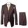 Brown One Button 3 Piece Suit  by Rossiman