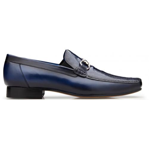 Belvedere Bruno Black Genuine Ostrich Leg and Italian Calf Dress Loafer Shoes - 6