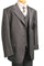 Mens 3 Button Vested Basic Wool Feel Suit in Heather Grey