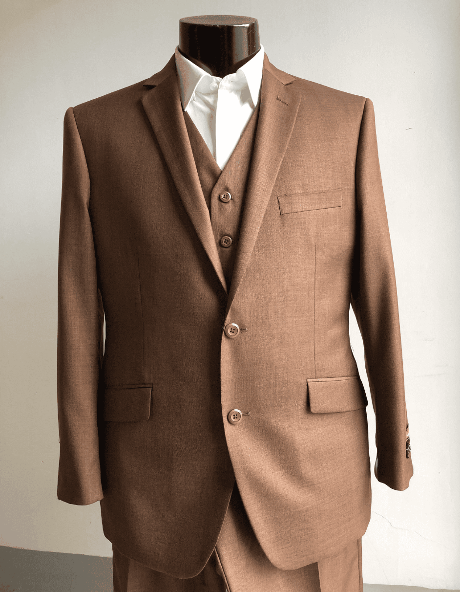 2 Button Budget Suits - Affordable Mens Suits - Brown