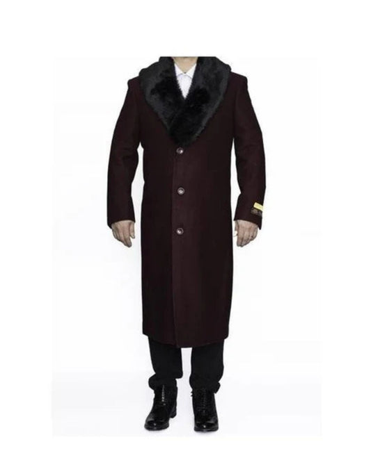 Mens Burgundy ~ Wine ~ Maroon Big And Tall Trench Coat Overcoat