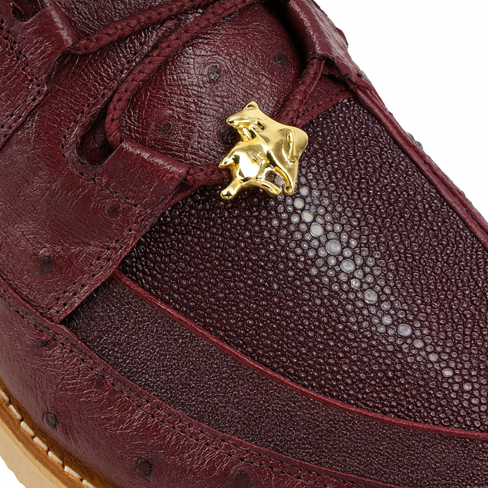 Los Altos Casual Burgundy Genuine Stingray / Ostrich Shoes