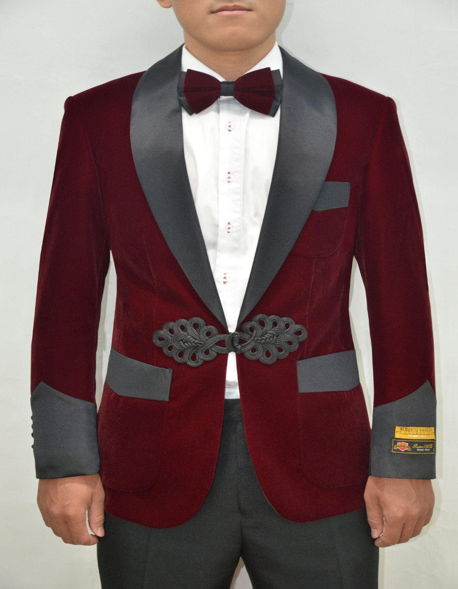 Burgundy Groomsmen Suits - Floral Prom Suit - Burgundy