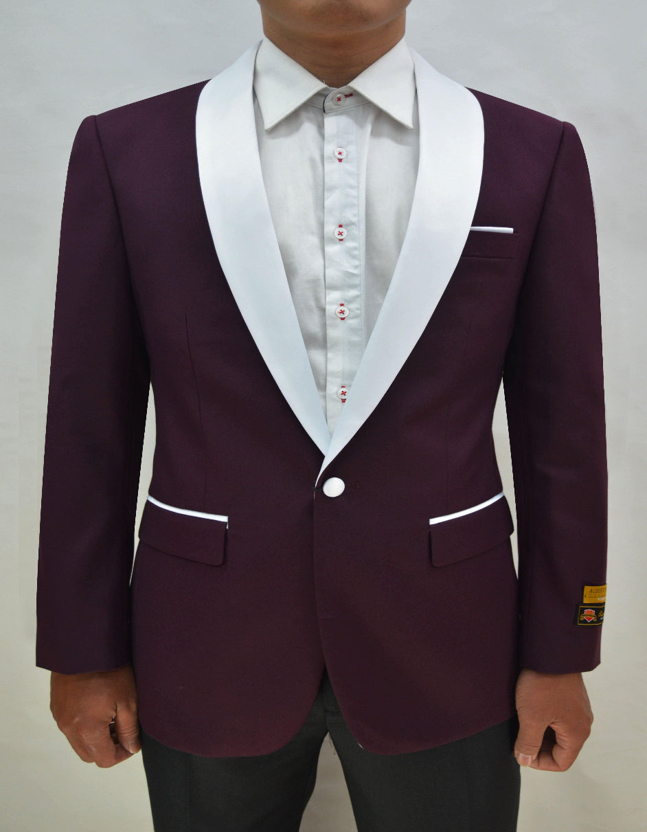 1- Cover Button Burgundy Groomsmen Suits - Burgundy