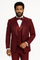 Men’s Burgundy Italian Wool 3-Piece Modern Formal Tuxedo