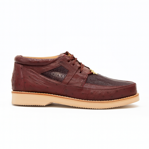 Los Altos Casual Burgundy Genuine Stingray / Ostrich Shoes