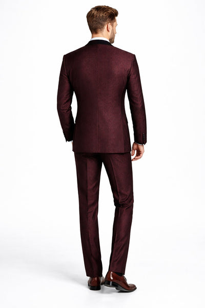 Mens Slim Fit Burgundy Tuxedo Blazer