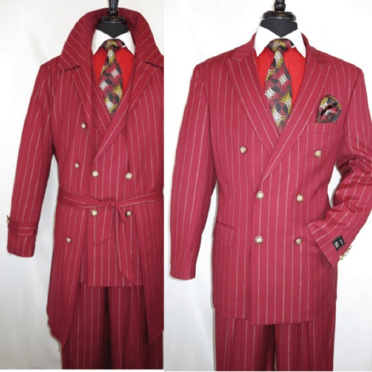 Burgundy-Trenchcoat-Burgundy Suit - Coat Size 38