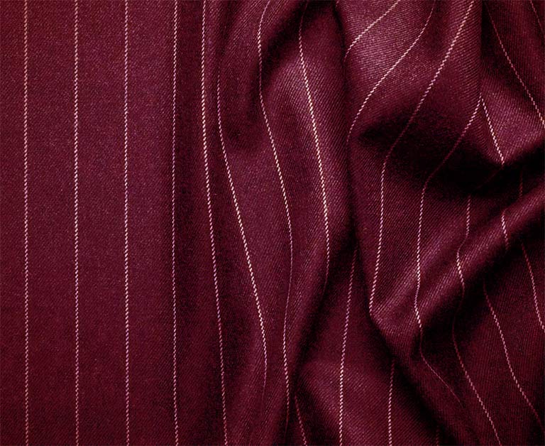 Odyssey Collection - Burgundy Regular Fit 3 Piece Suit 2 Button Gangster Stripe - Burgundy