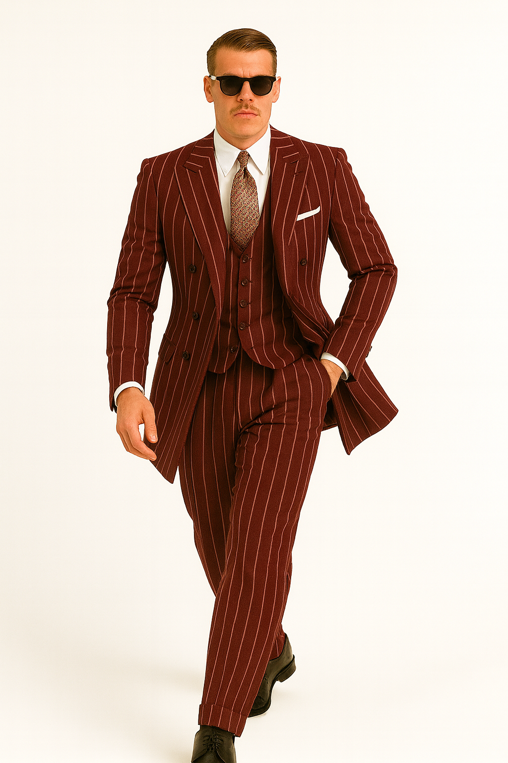 Burgundy Zoot Suit - 1920s Suit - Gangster Long Suit - 36 Short