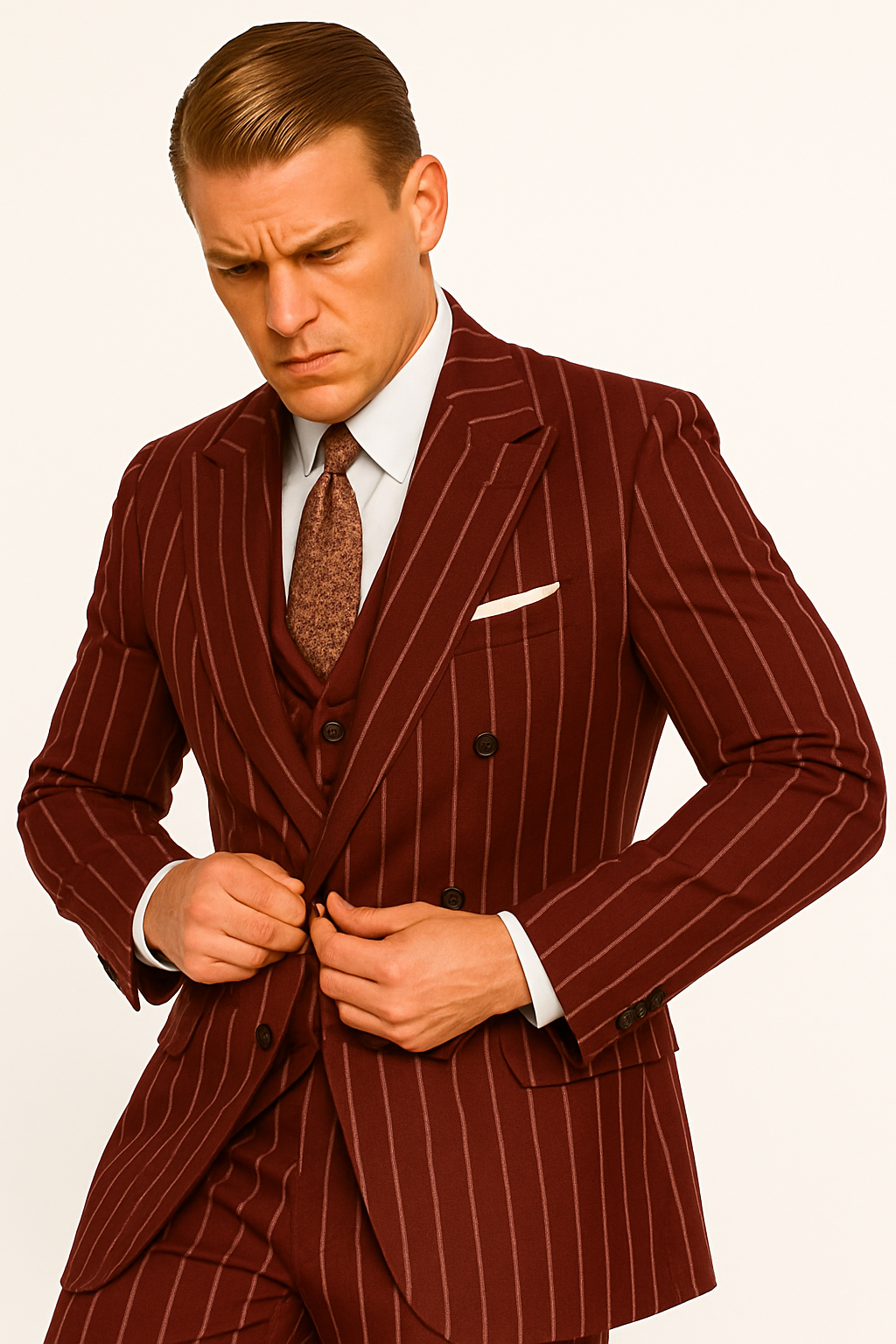 Burgundy Zoot Suit - 1920s Suit - Gangster Long Suit - 36 Short