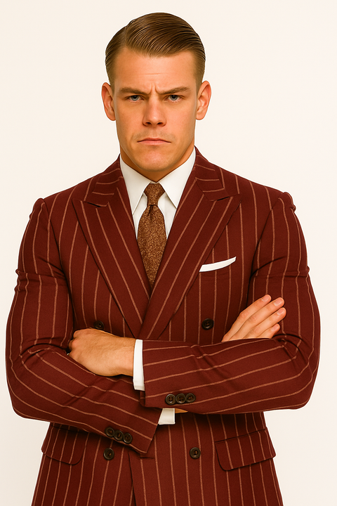 Burgundy Zoot Suit - 1920s Suit - Gangster Long Suit