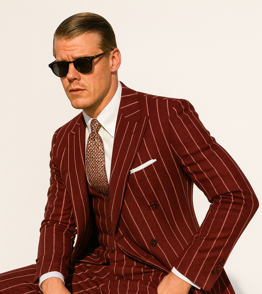 Burgundy Zoot Suit - 1920s Suit - Gangster Long Suit - 36 Short