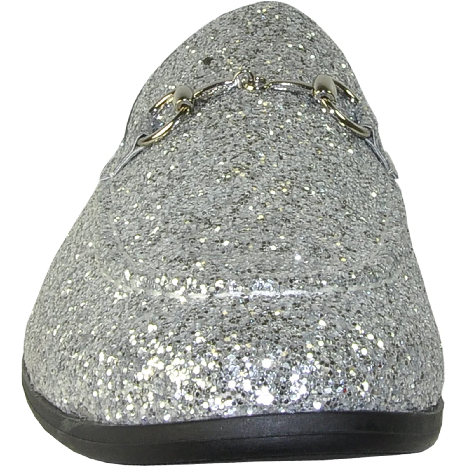 "Silver Sequin Loafer - Modern Men's Prom 2026 Tuxedo Footwear" - 7M